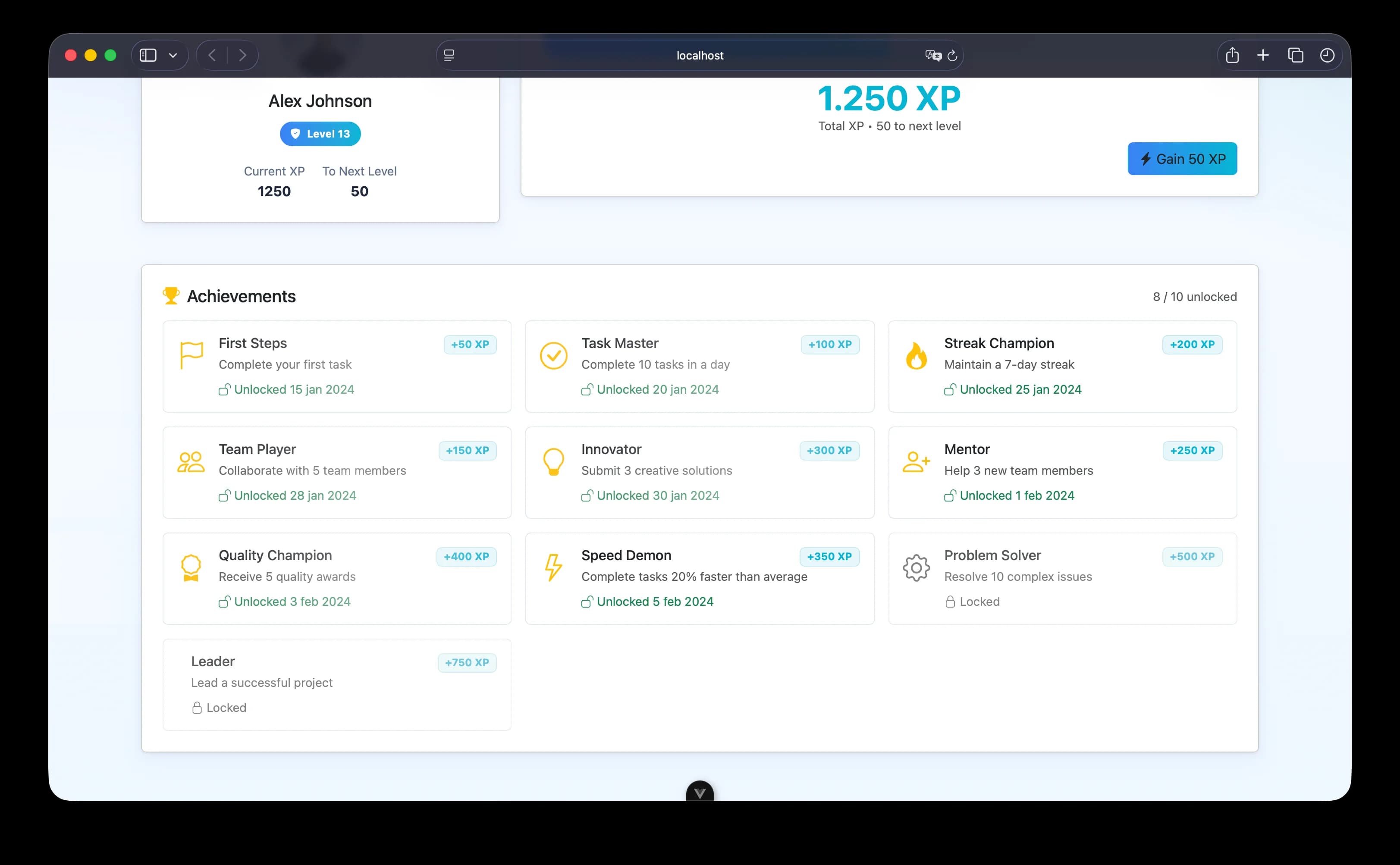 Gamified Dashboard screenshot 2 of 8