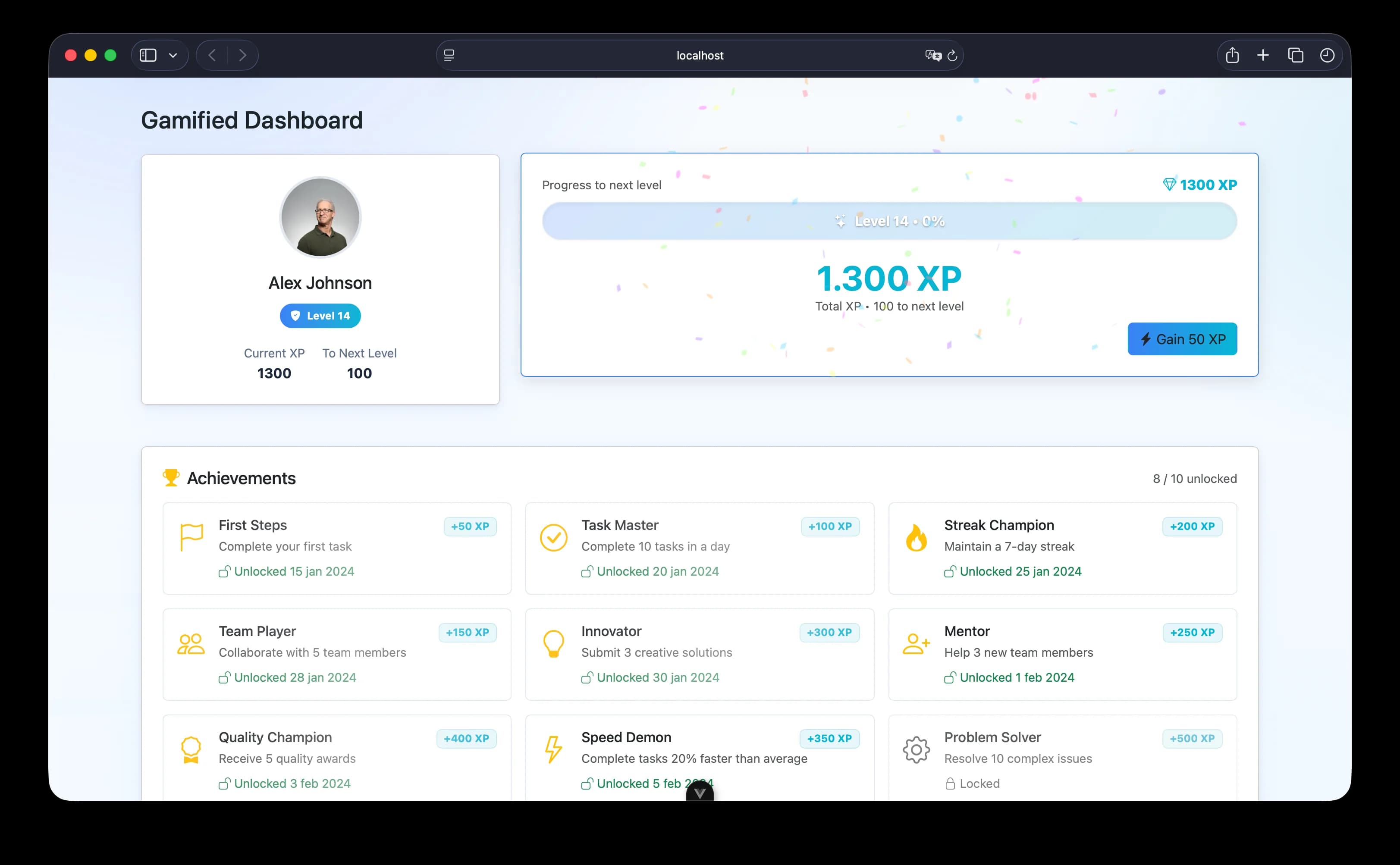 Gamified Dashboard screenshot 3 of 8
